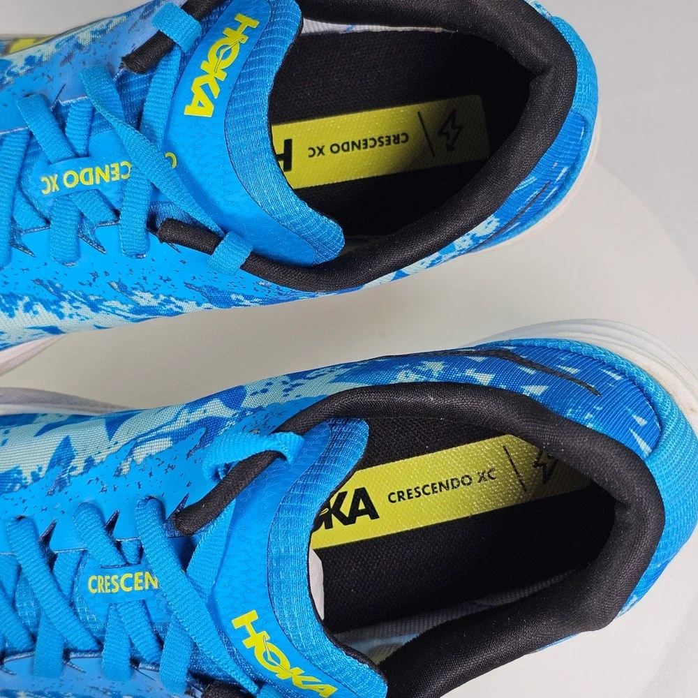 Hoka Crescendo XC Track Spikes Blue‎ Yellow Womens Running Shoes Size 9.5